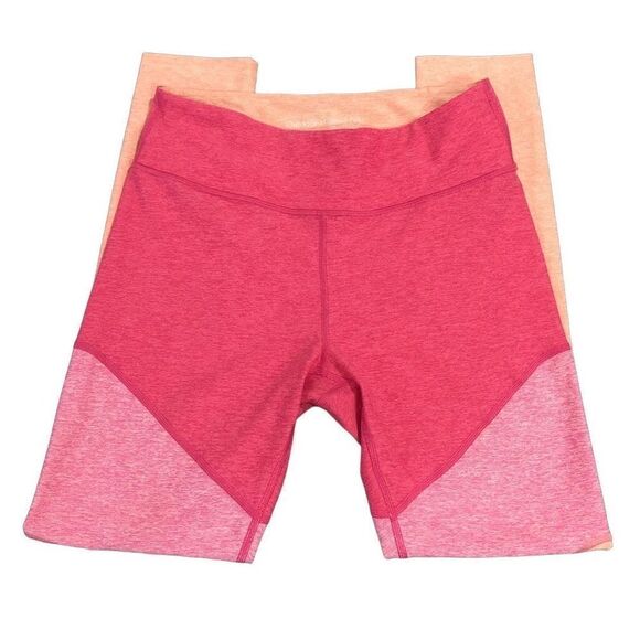 Outdoor Voices Leggings Womens M 7/8 Leggings Pink Tri-Tone Active Fit Exercise - Picture 1 of 4